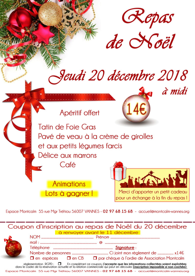 Repas de Noël COMPLET Inscriptions closes Espace Montcalm
